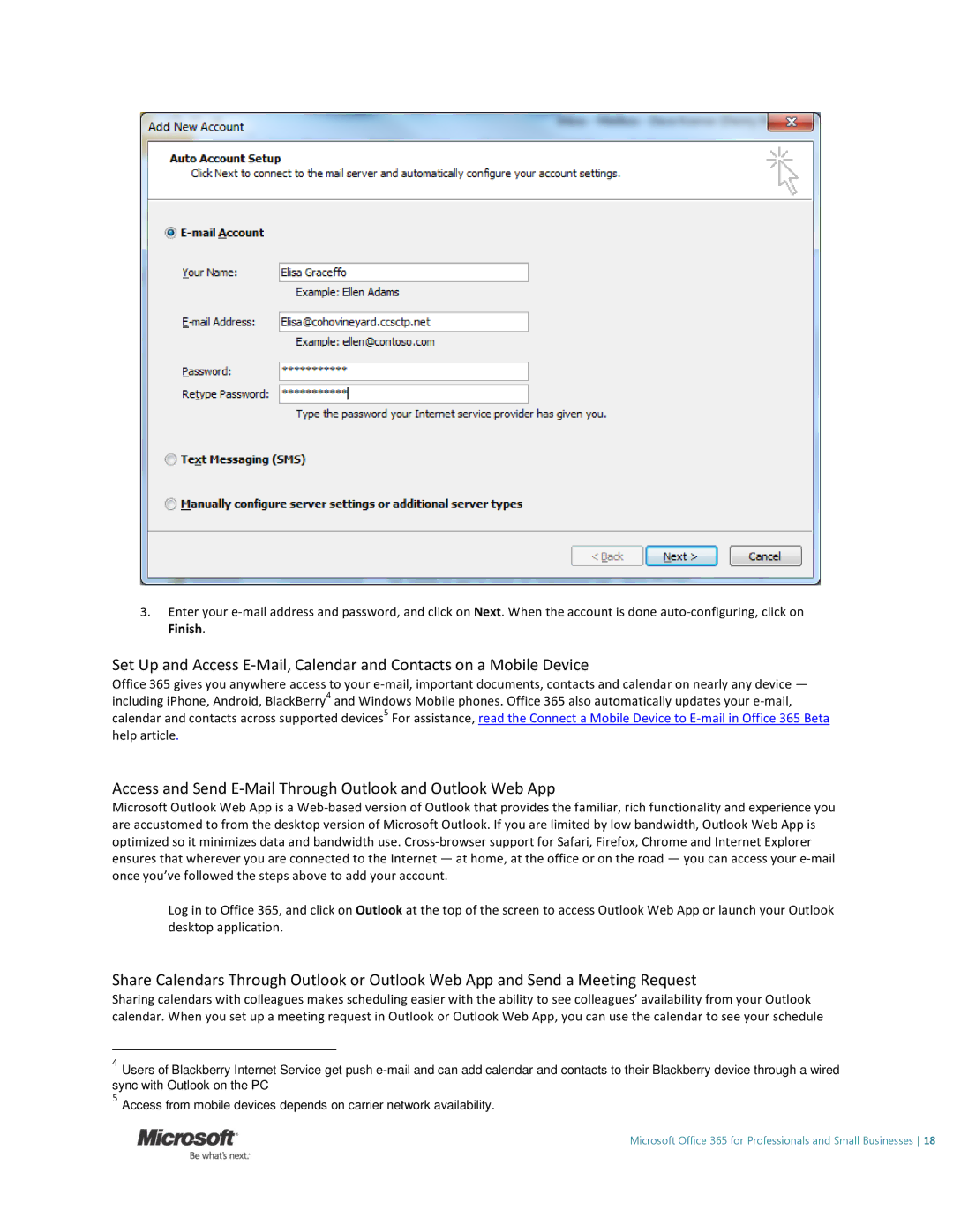 Microsoft 6GQ00024, 6GQ-00024 manual Access and Send E-Mail Through Outlook and Outlook Web App 