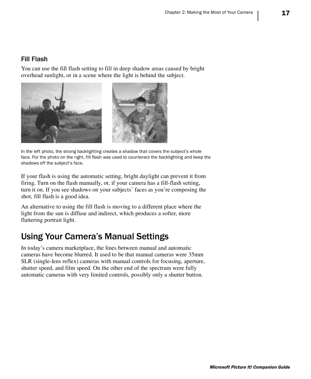 Microsoft 702 manual Using Your Camera’s Manual Settings, Fill Flash 