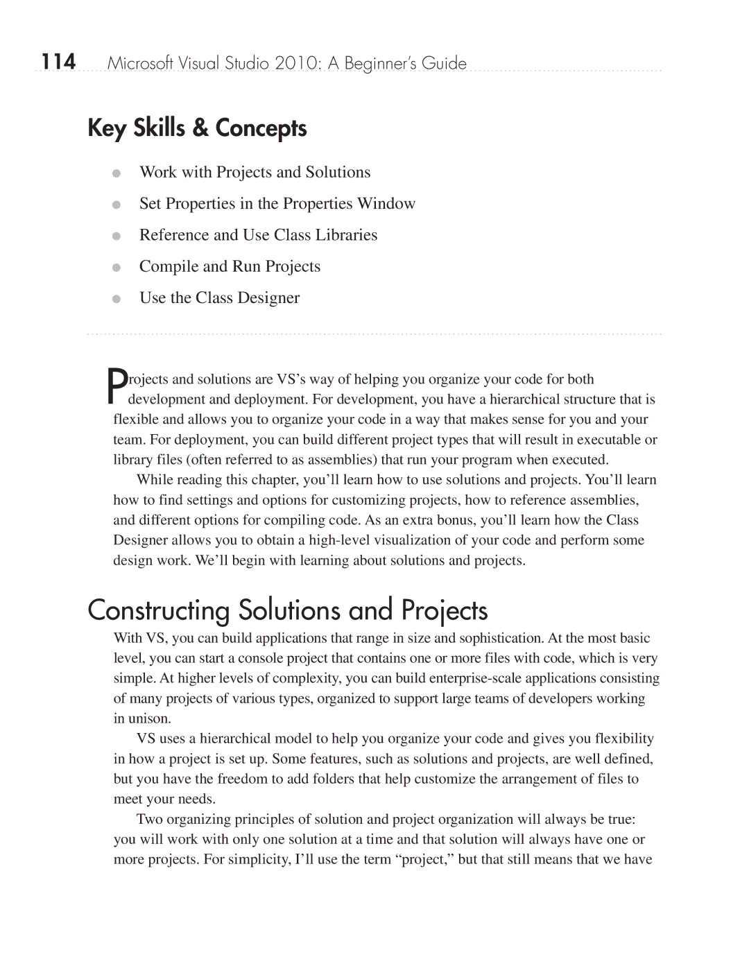 Microsoft 9GD00001 manual Constructing Solutions and Projects, Key Skills & Concepts 