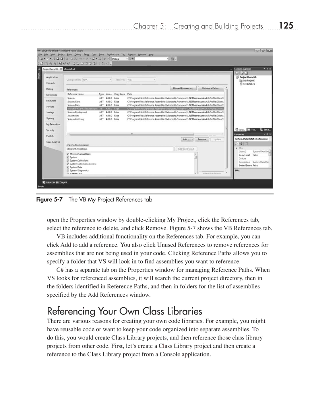 Microsoft 9GD00001 manual Referencing Your Own Class Libraries, 125 