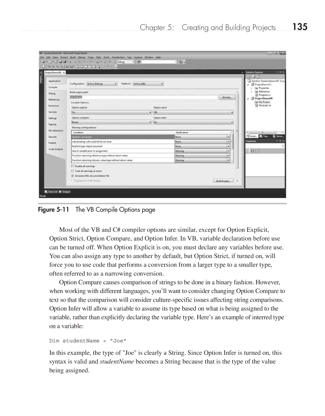 Microsoft 9GD00001 manual 135, The VB Compile Options 