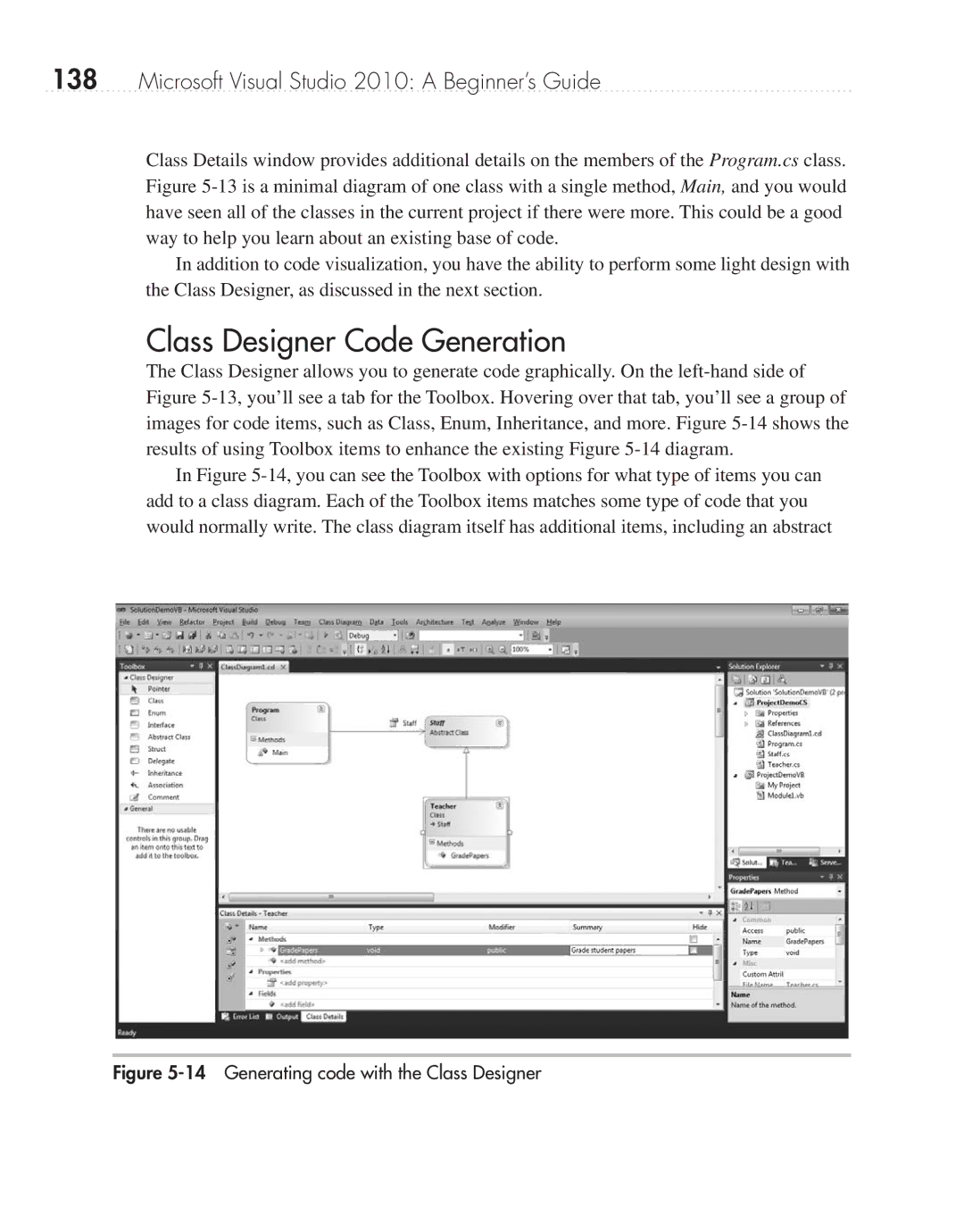 Microsoft 9GD00001 manual Class Designer Code Generation, Generating code with the Class Designer 