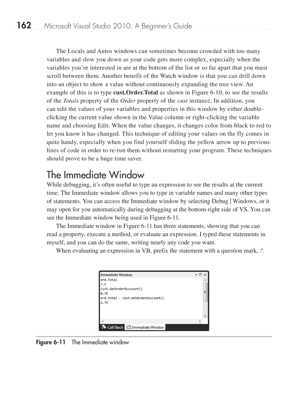 Microsoft 9GD00001 manual Immediate Window, The Immediate window 