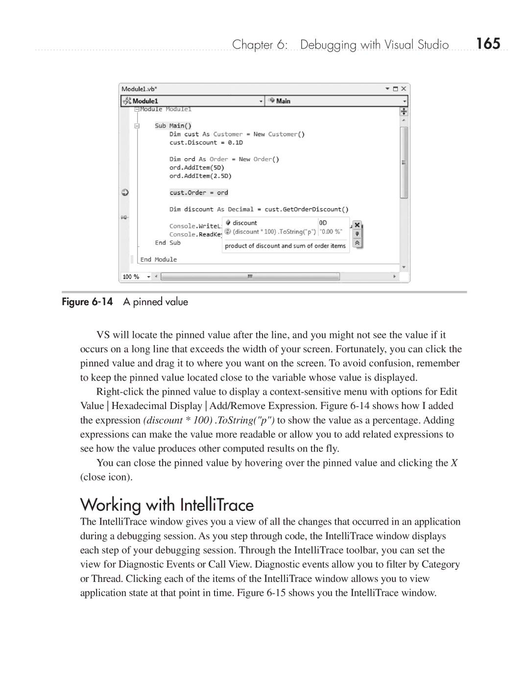 Microsoft 9GD00001 manual Working with IntelliTrace, 165 