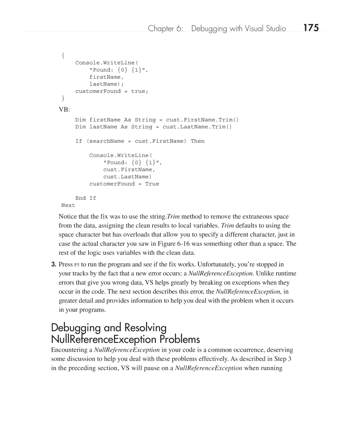 Microsoft 9GD00001 manual Debugging and Resolving NullReferenceException Problems, 175 