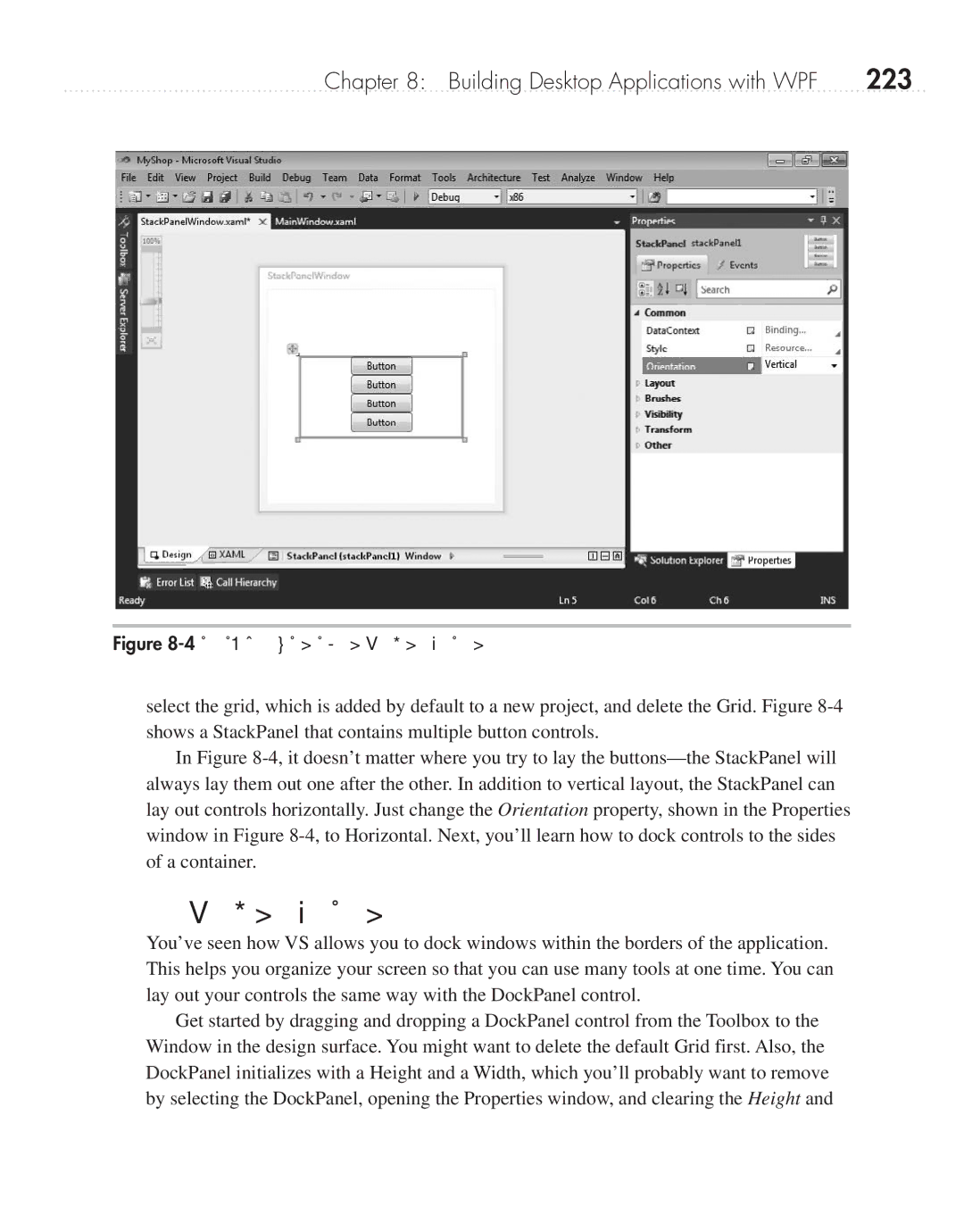 Microsoft 9GD00001 manual DockPanel Layout, 223 