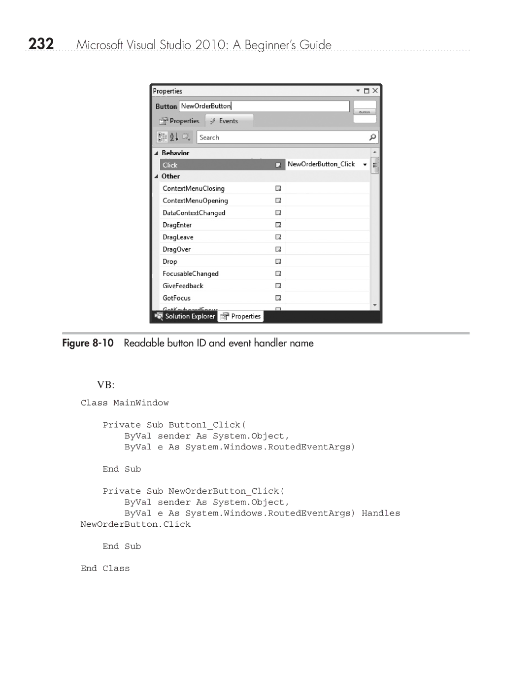 Microsoft 9GD00001 manual Readable button ID and event handler name 