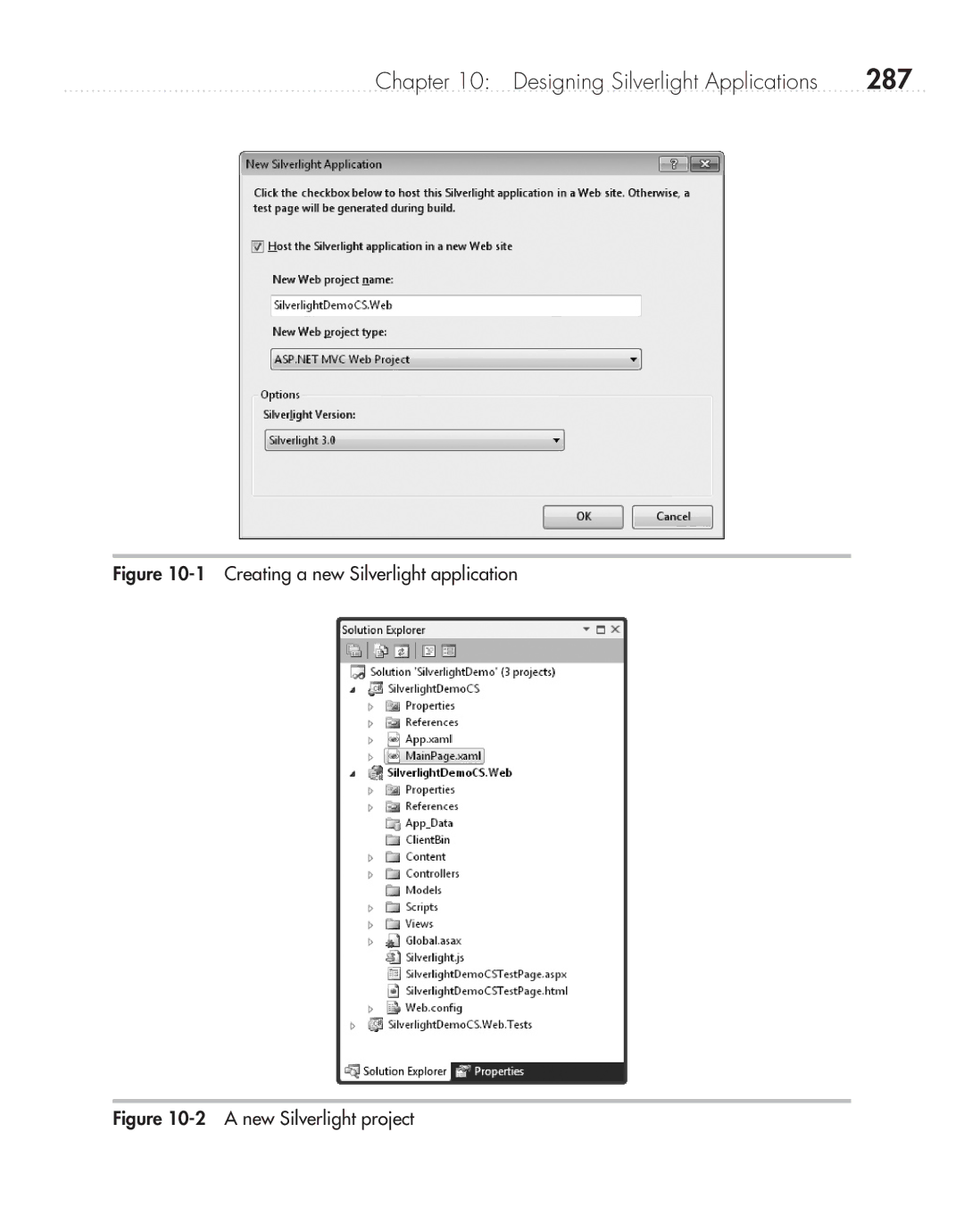 Microsoft 9GD00001 manual 287, Creating a new Silverlight application 