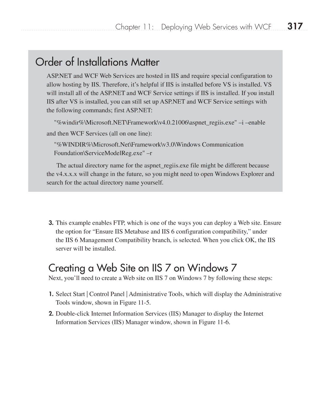 Microsoft 9GD00001 manual Creating a Web Site on IIS 7 on Windows, 317 