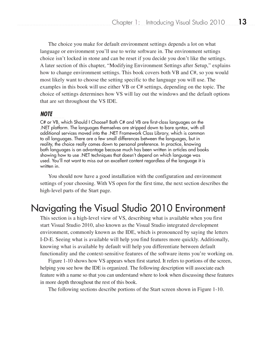 Microsoft 9GD00001 manual Navigating the Visual Studio 2010 Environment 