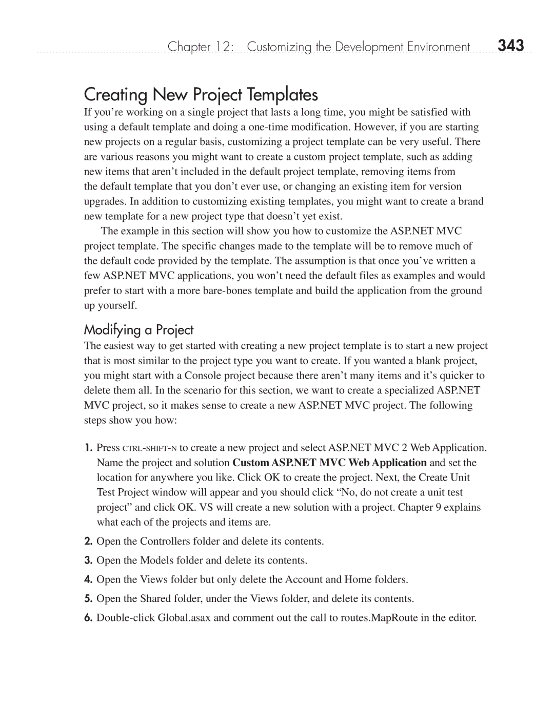 Microsoft 9GD00001 manual Creating New Project Templates, 343, Modifying a Project 