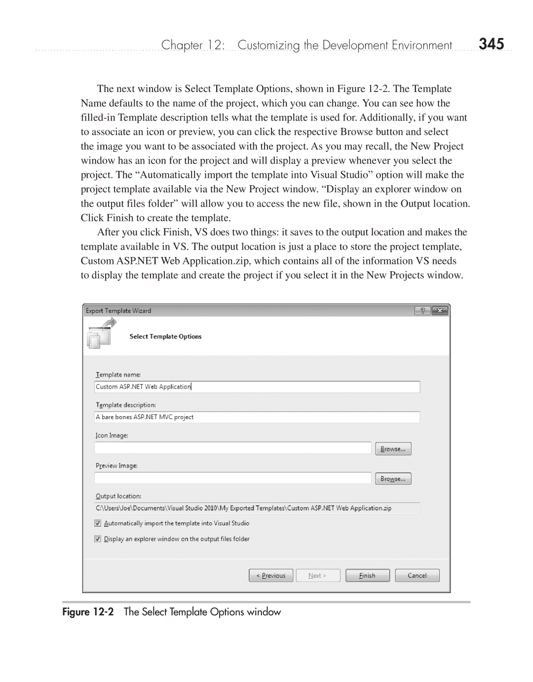 Microsoft 9GD00001 manual 345, Select Template Options window 