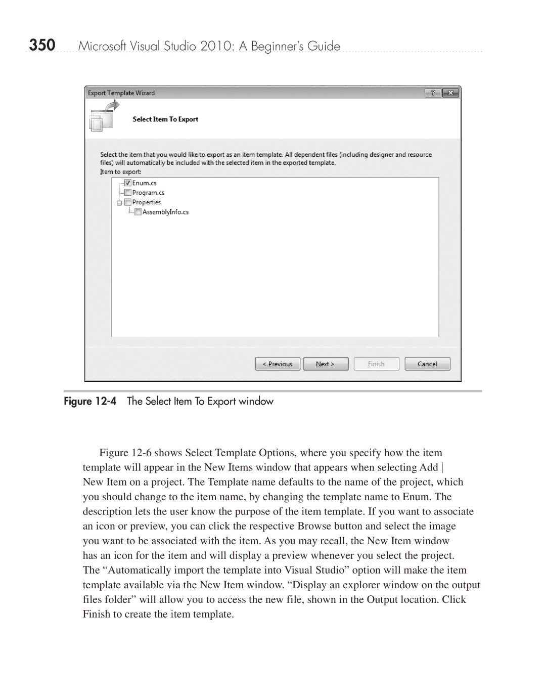 Microsoft 9GD00001 manual Select Item To Export window 