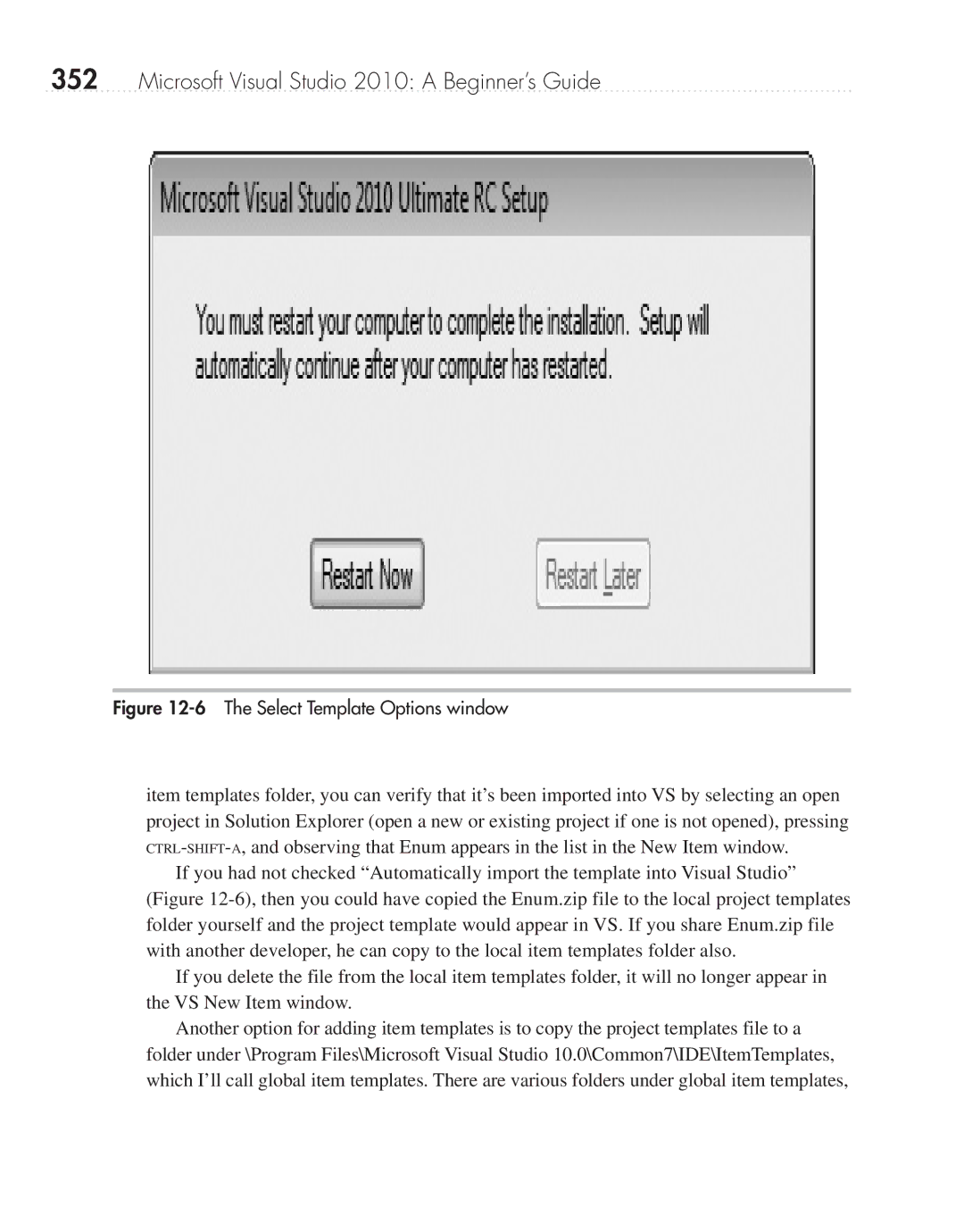 Microsoft 9GD00001 manual Select Template Options window 