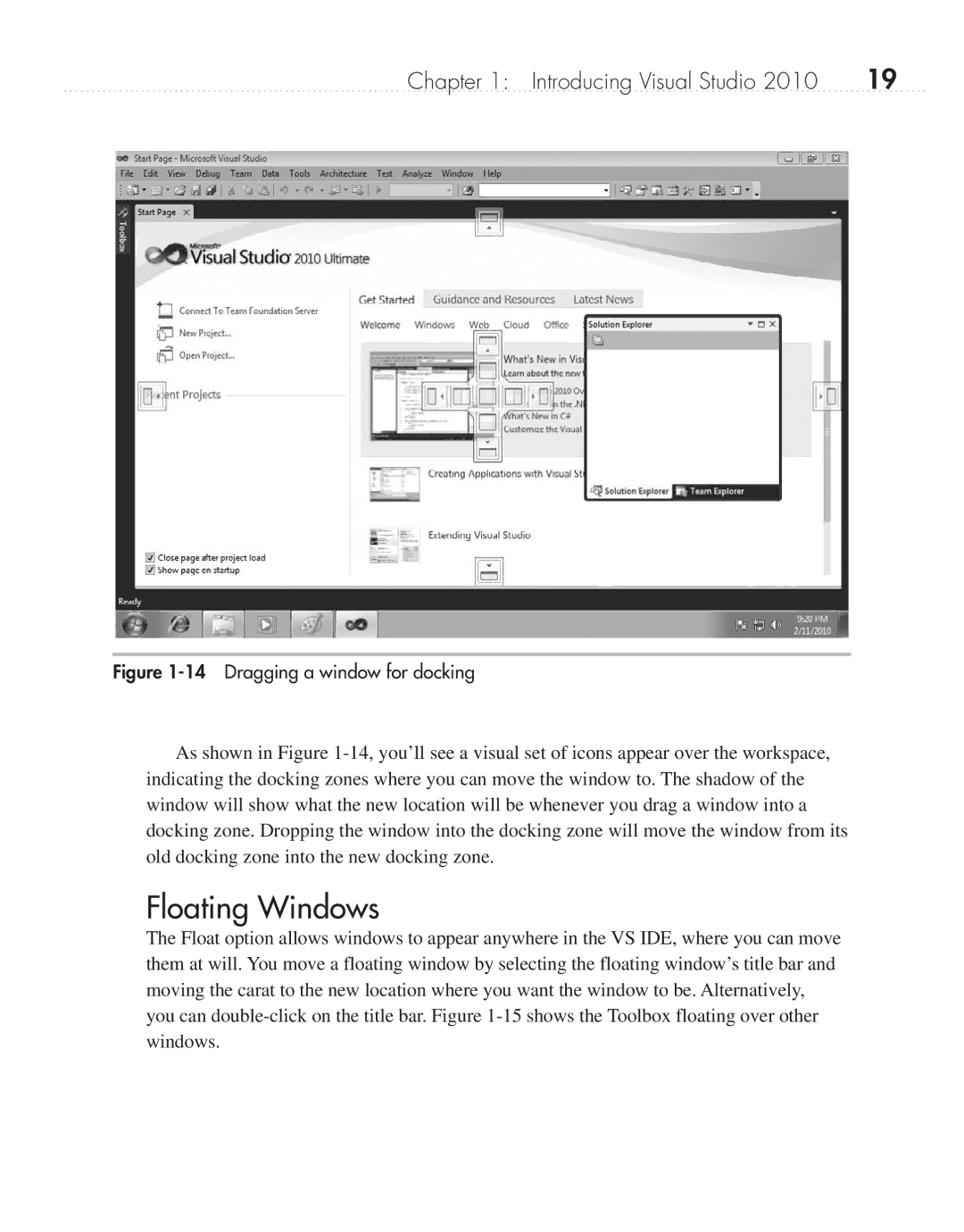 Microsoft 9GD00001 manual Floating Windows, Dragging a window for docking 