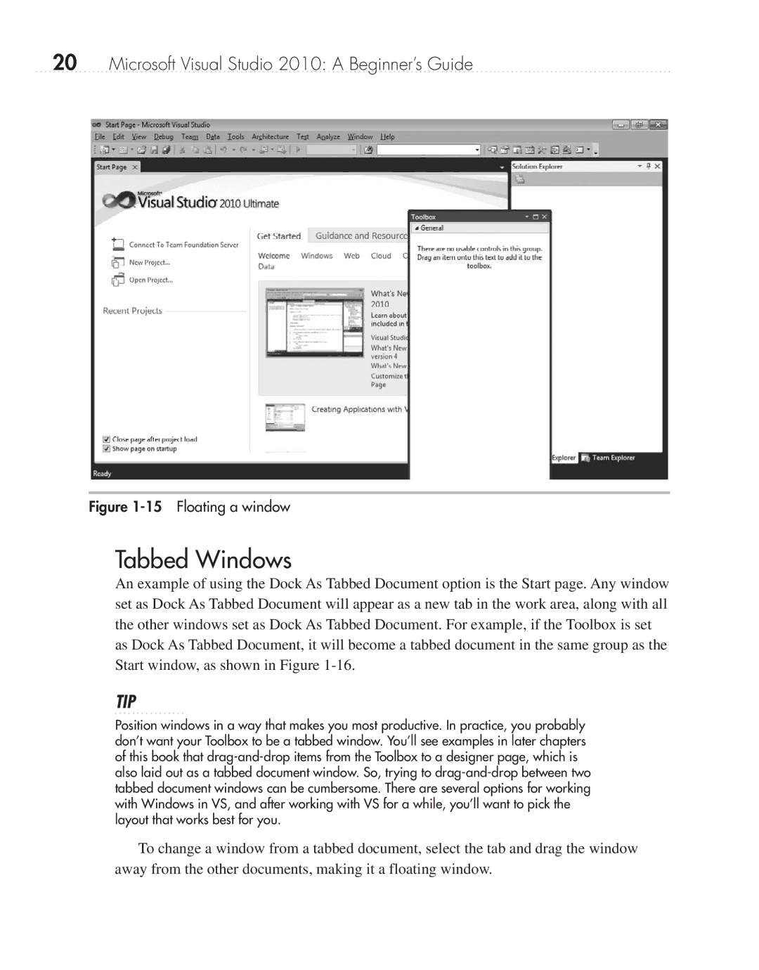 Microsoft 9GD00001 manual Tabbed Windows, Floating a window 