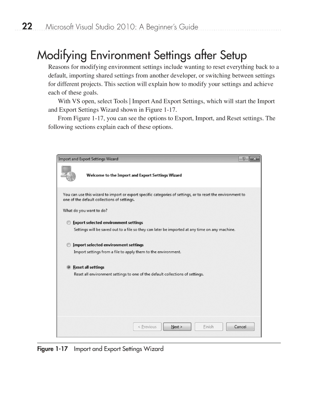 Microsoft 9GD00001 manual Modifying Environment Settings after Setup, Import and Export Settings Wizard 