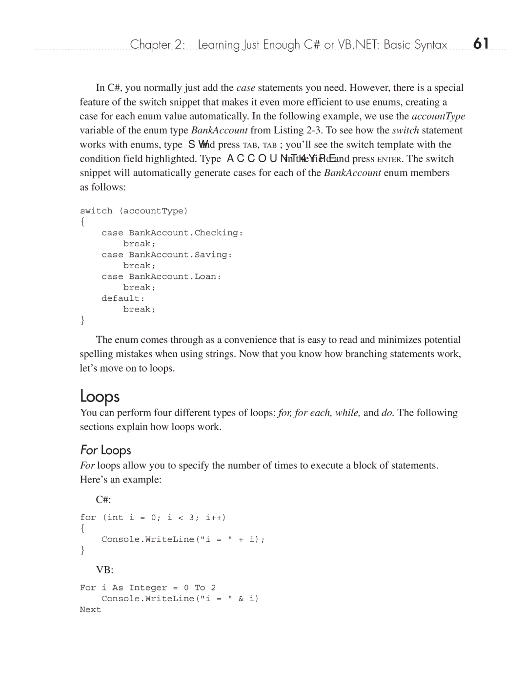 Microsoft 9GD00001 manual For Loops 