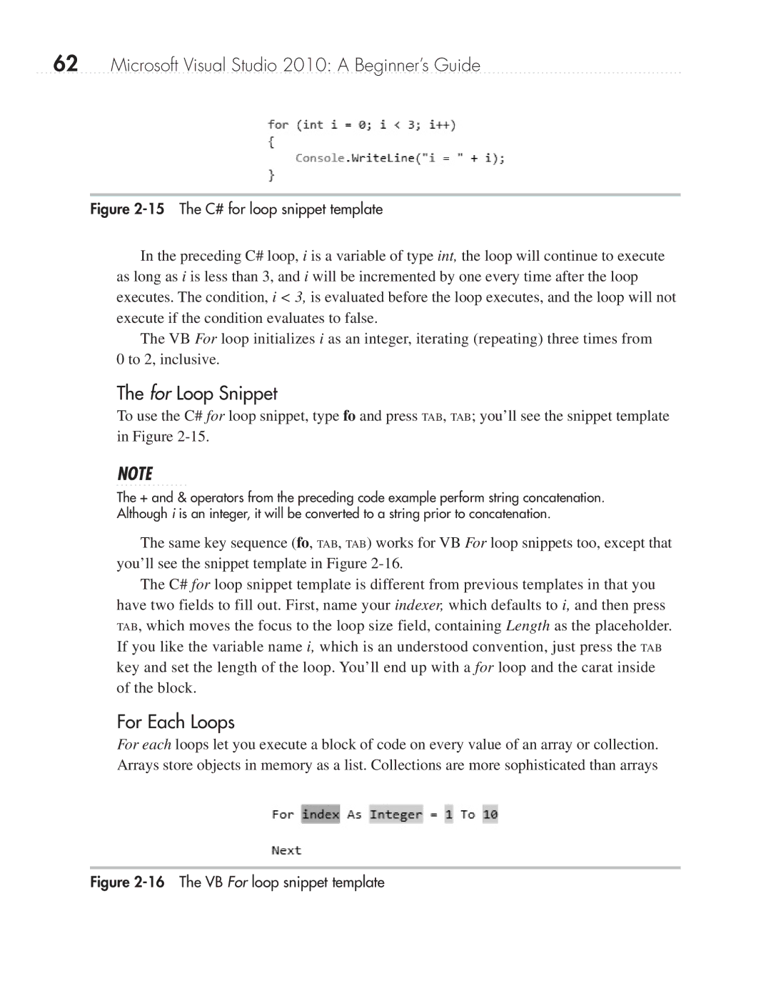 Microsoft 9GD00001 manual For Loop Snippet, For Each Loops 