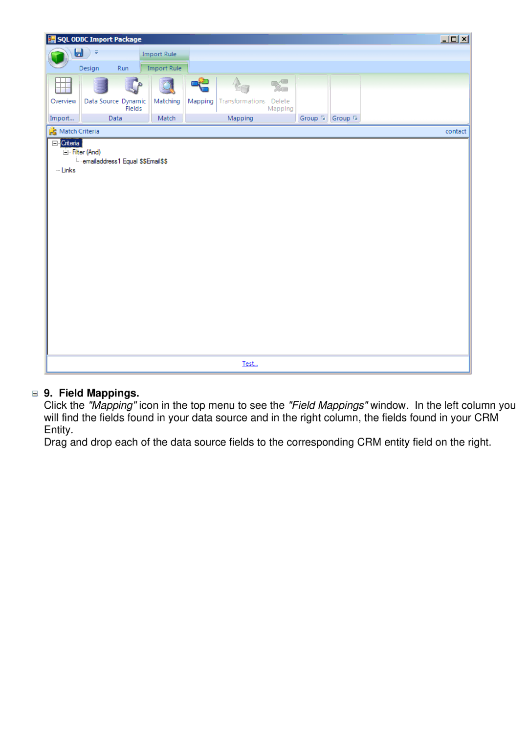 Microsoft C360 manual Field Mappings 