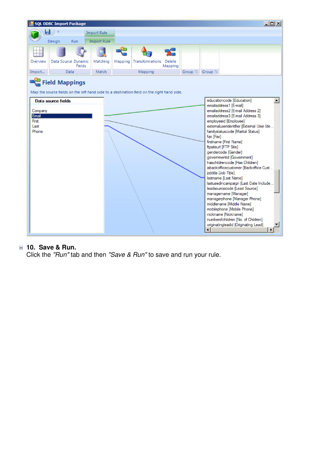 Microsoft C360 manual Save & Run 