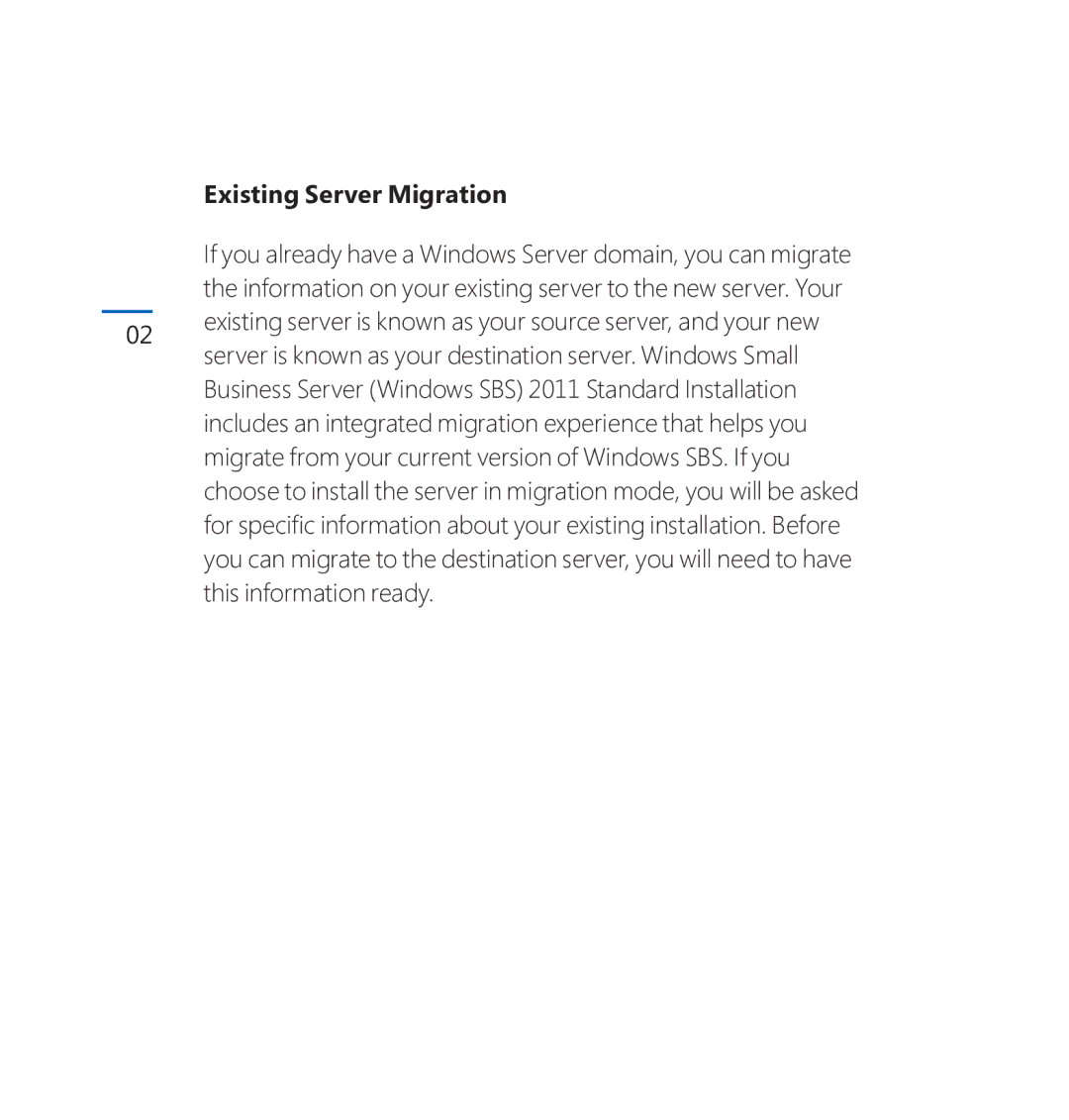 Microsoft CCQ00128, 2VG00202 quick start Existing Server Migration 