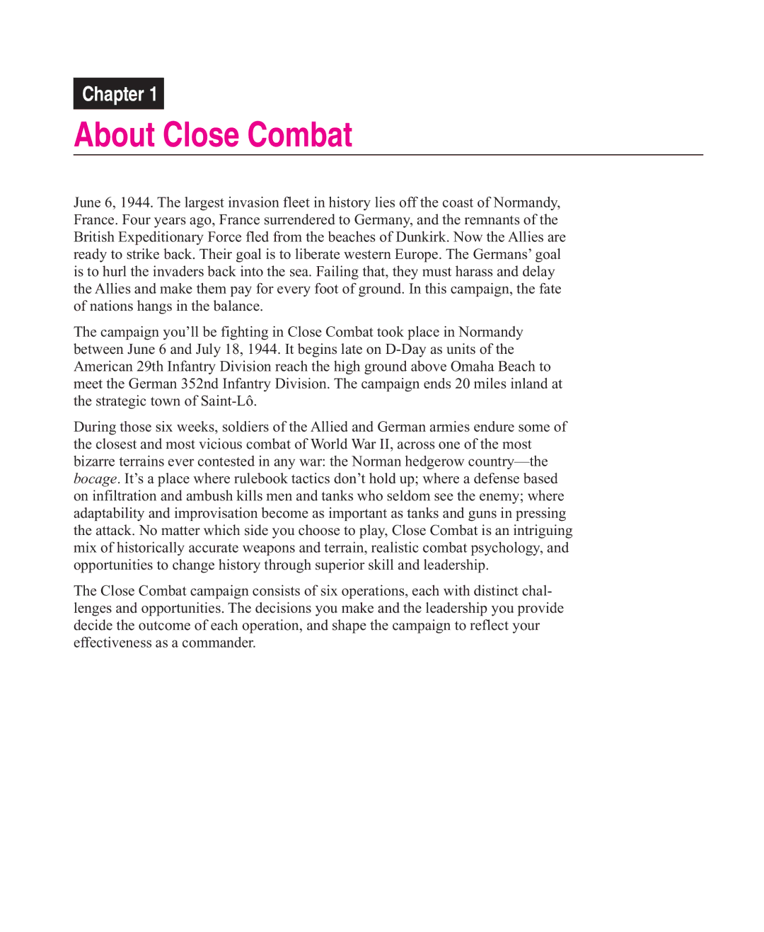 Microsoft manual About Close Combat 