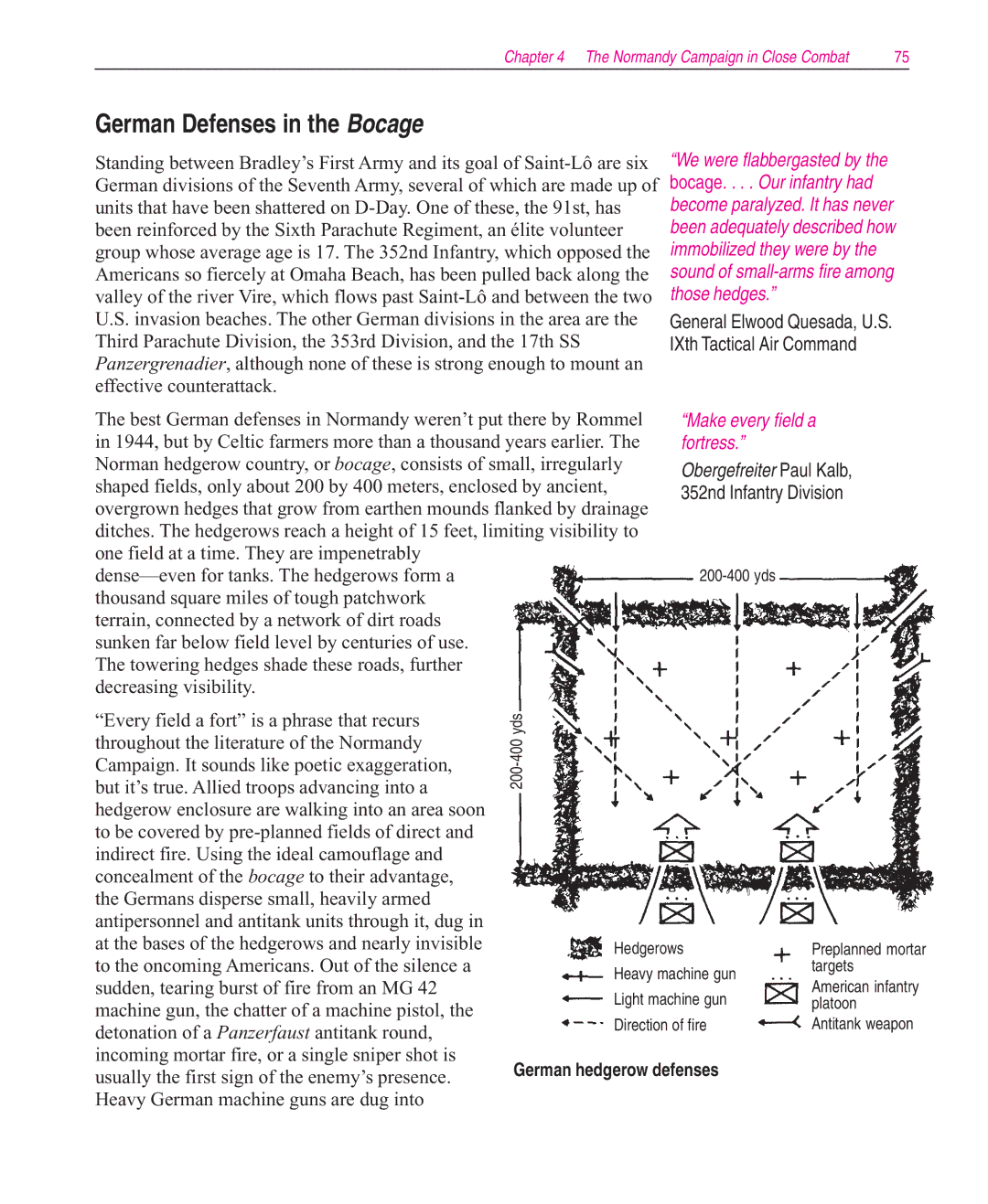 Microsoft Close Combat manual German Defenses in the Bocage, German hedgerow defenses 