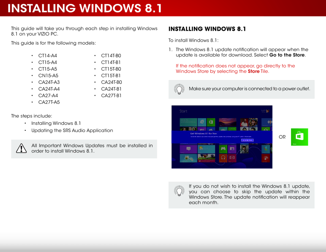 Microsoft CT15T-B1, CT15T-B0, CT15-A5, CT15-A4, CT14T-B0, CT14-A4, CA24T-B0, CA27-A4, CA24T-B1, CA27T-A5 manual Installing Windows 