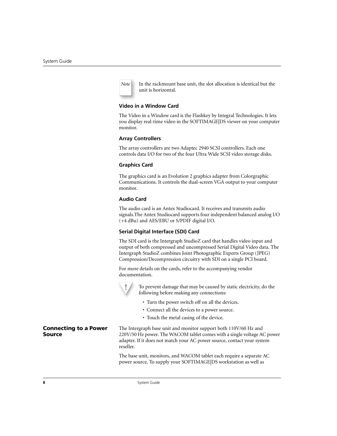 Microsoft DHA025600 manual Video in a Window Card, Array Controllers, Graphics Card, Audio Card 