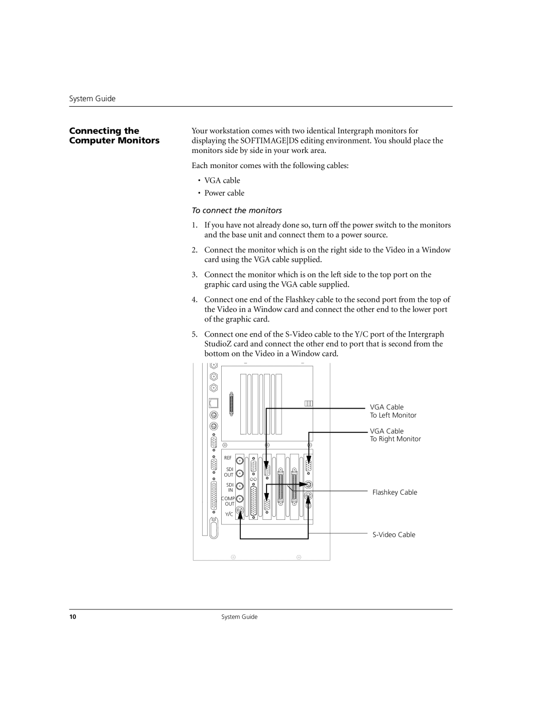 Microsoft DHA025600 manual Connecting the Computer Monitors 