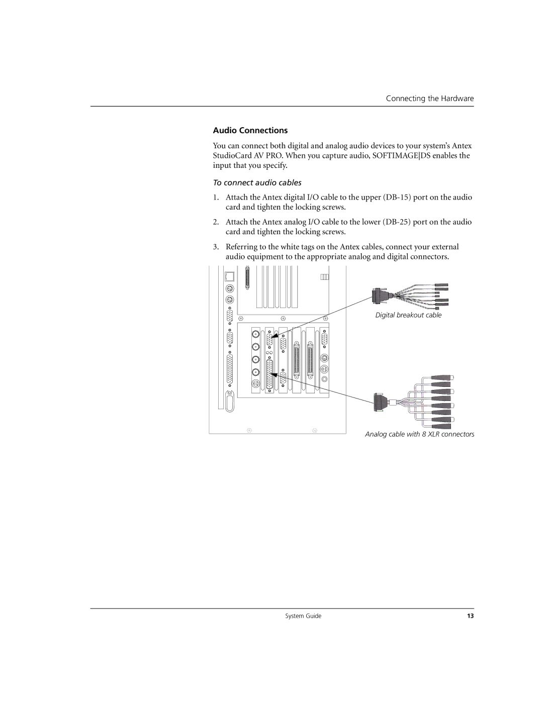 Microsoft DHA025600 manual Audio Connections 