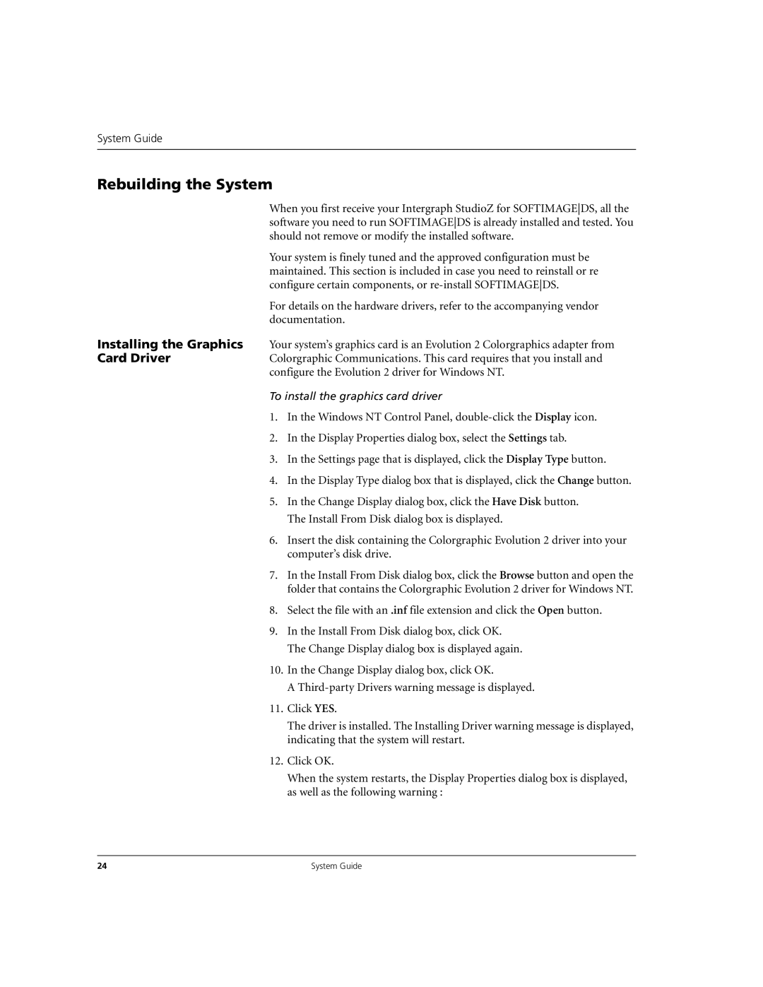 Microsoft DHA025600 manual Rebuilding the System 