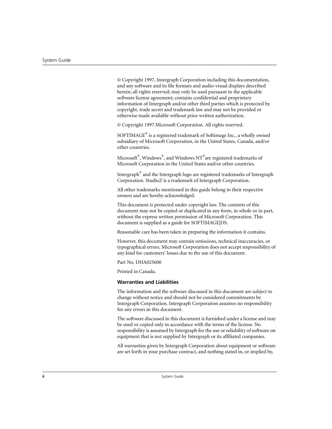 Microsoft manual Part No. DHA025600, Warranties and Liabilities 