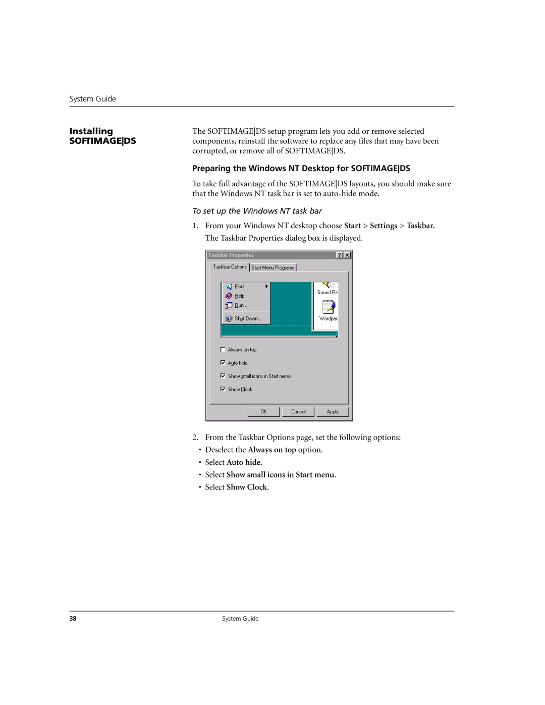 Microsoft DHA025600 manual Installing, Softimageds setup program lets you add or remove selected 