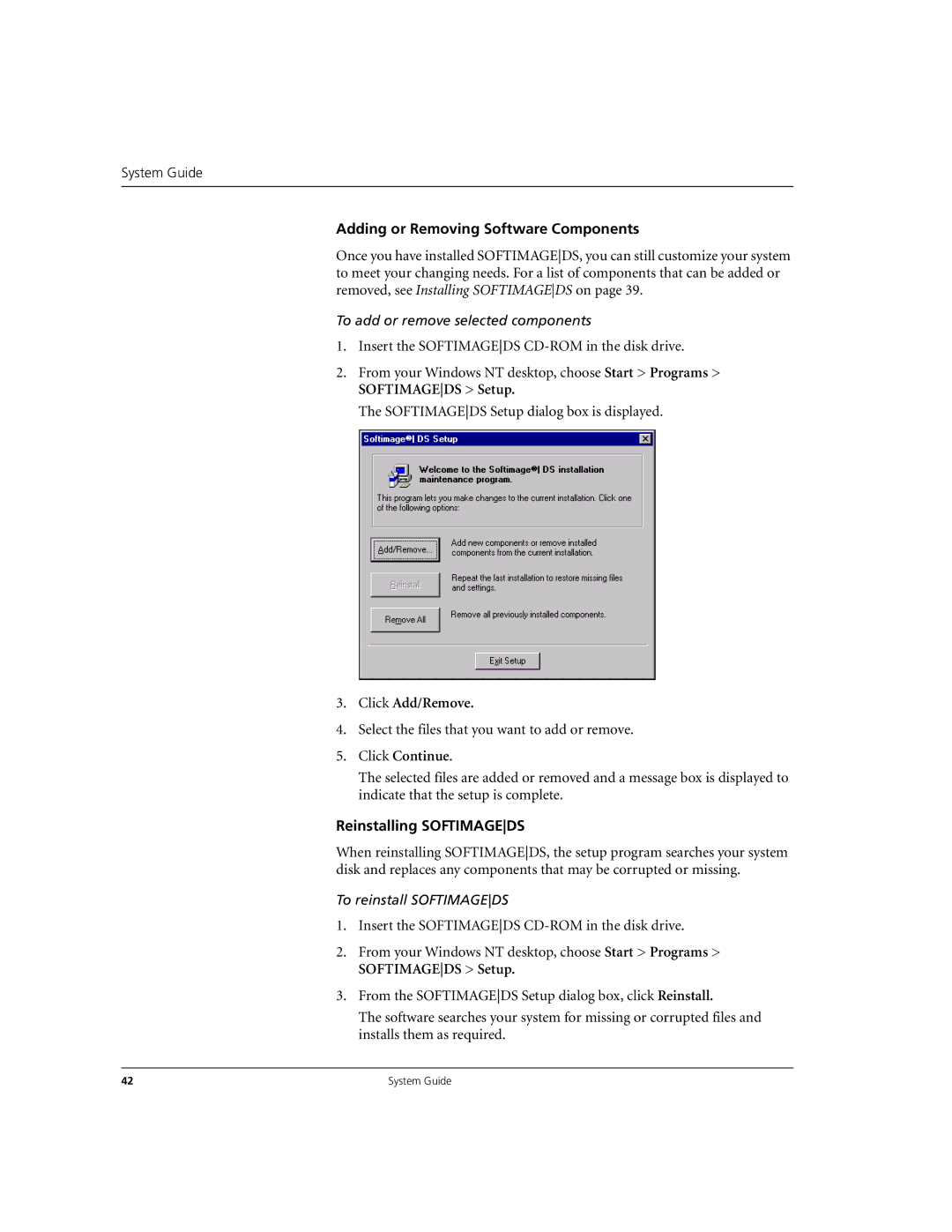 Microsoft DHA025600 manual Adding or Removing Software Components, Select the files that you want to add or remove 