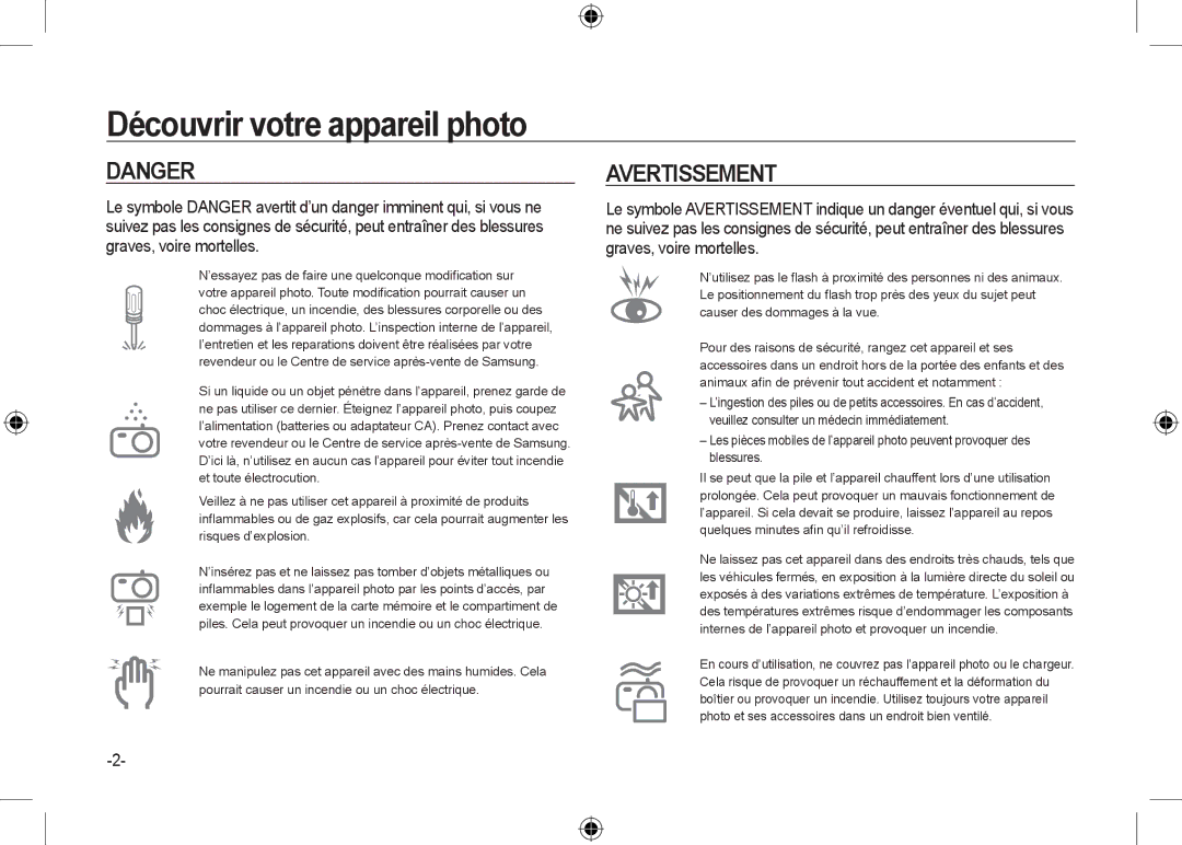 Microsoft Digital Camera user manual Avertissement 