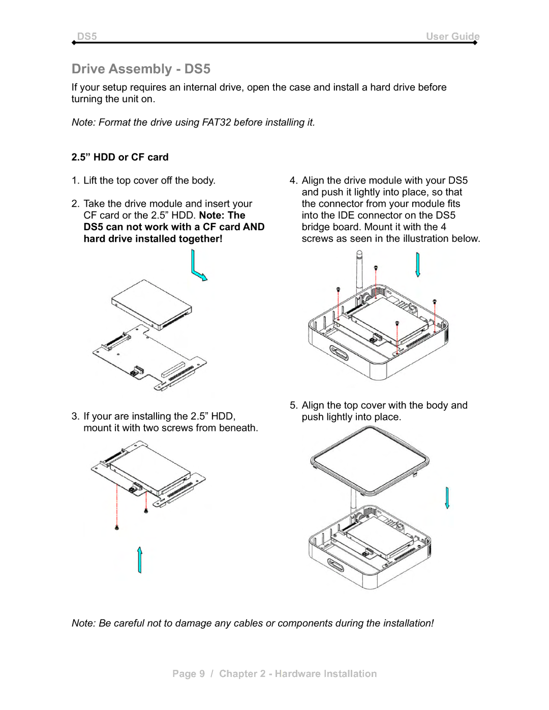 Microsoft manual Drive Assembly DS5, HDD or CF card 