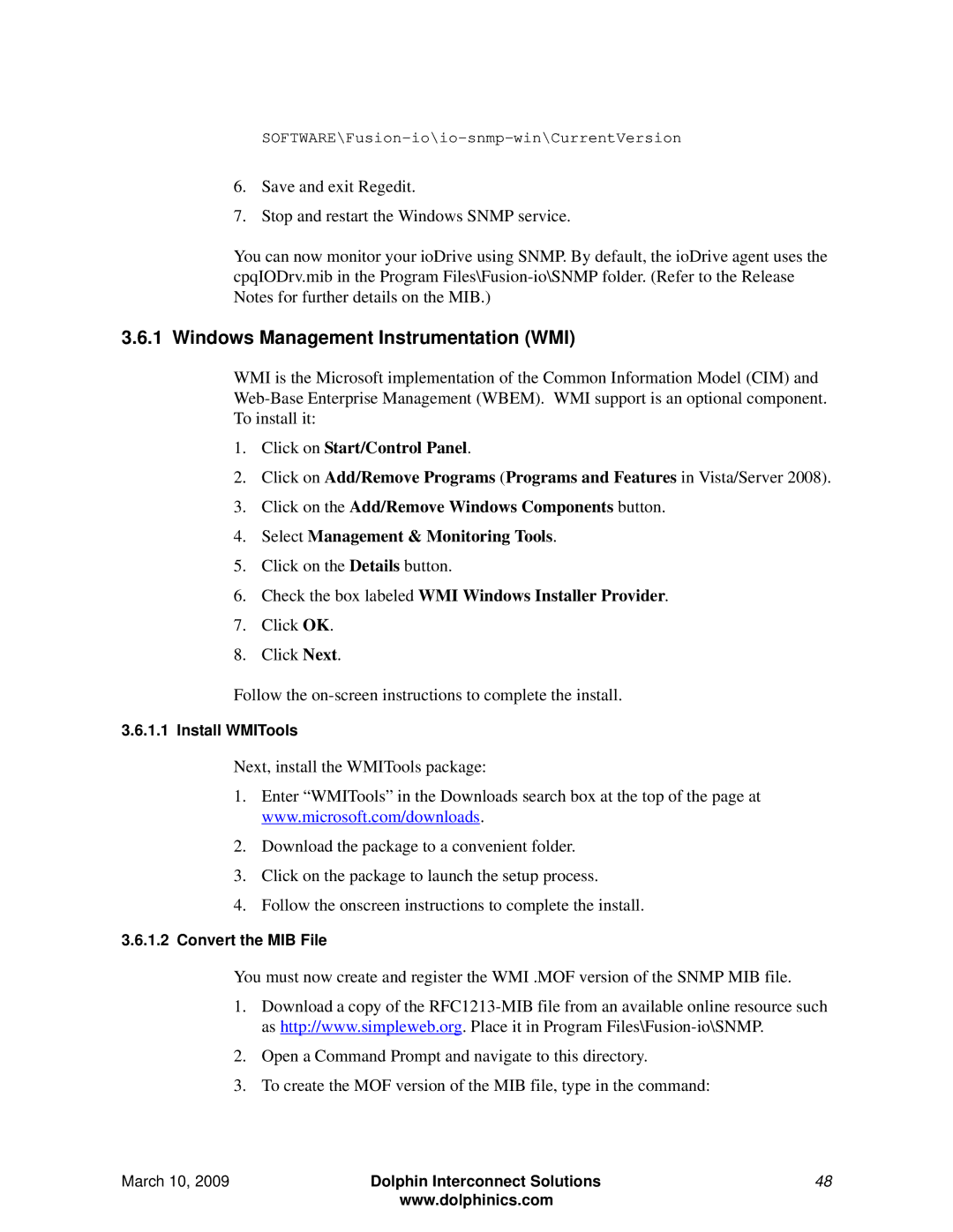 Microsoft DSE4XM2, DSE4XM1 Windows Management Instrumentation WMI, Check the box labeled WMI Windows Installer Provider 