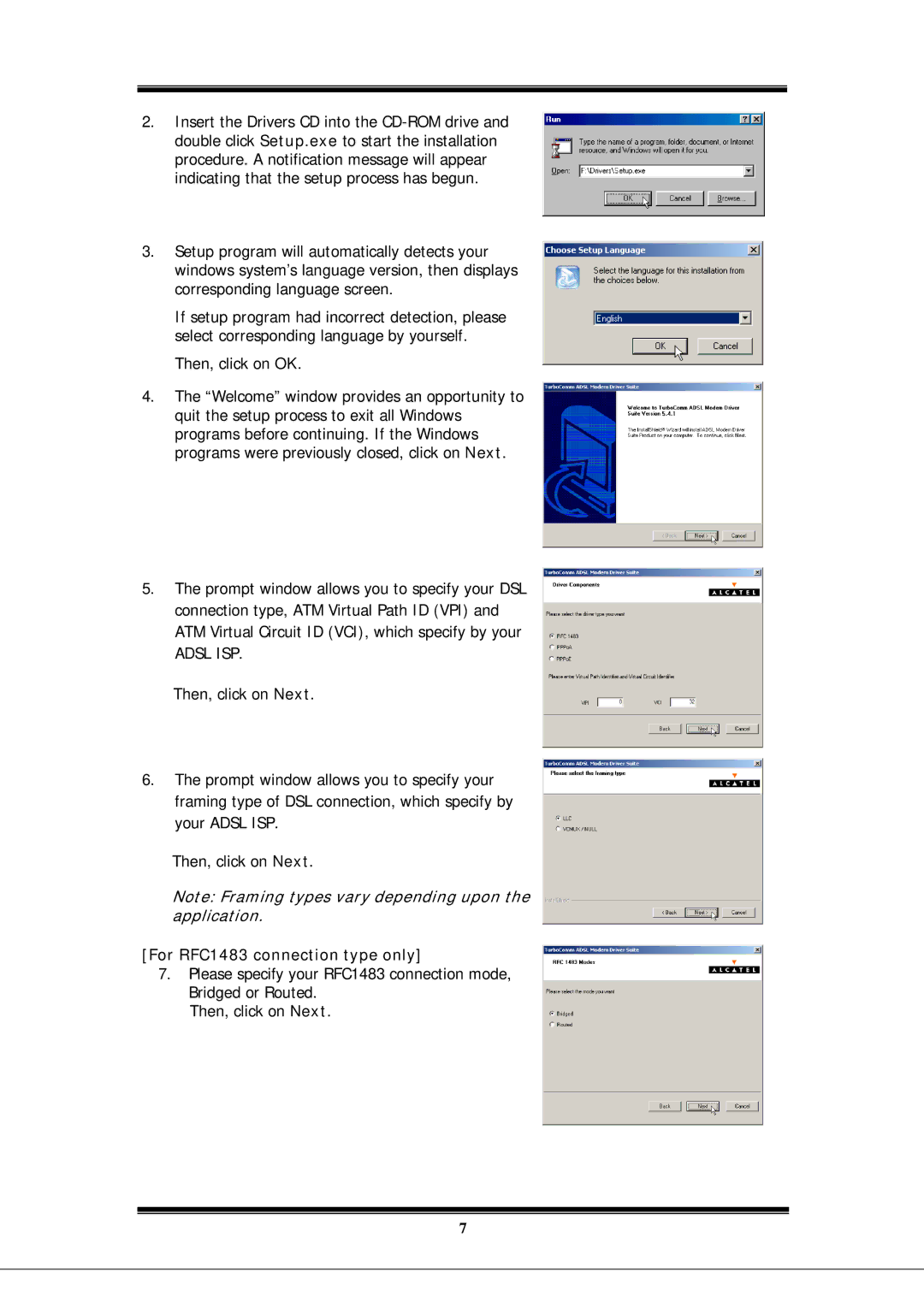 Microsoft EA900 manual For RFC1483 connection type only 