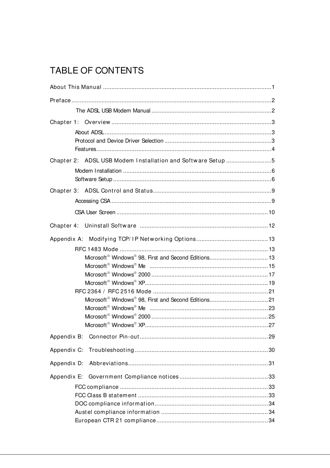 Microsoft EA900 manual Table of Contents 