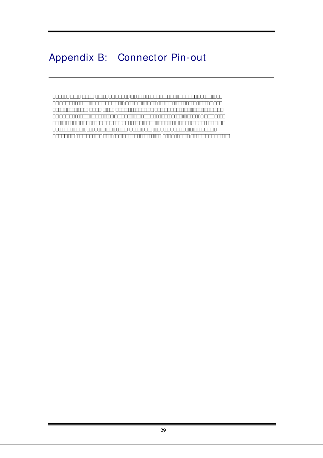 Microsoft EA900 manual Appendix B Connector Pin-out 