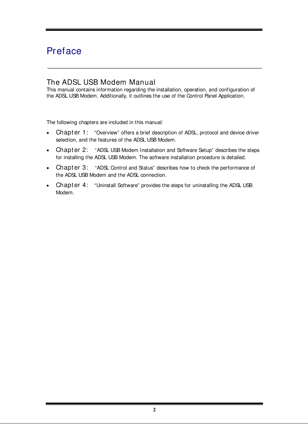 Microsoft EA900 manual Preface, Adsl USB Modem Manual 