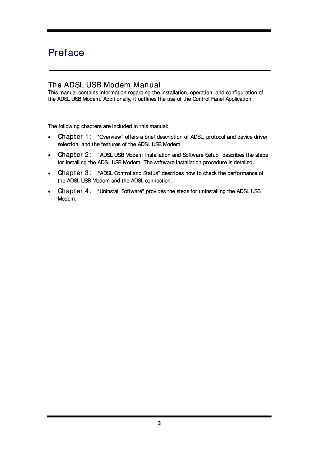 Microsoft EA900 manual Preface, The ADSL USB Modem Manual 