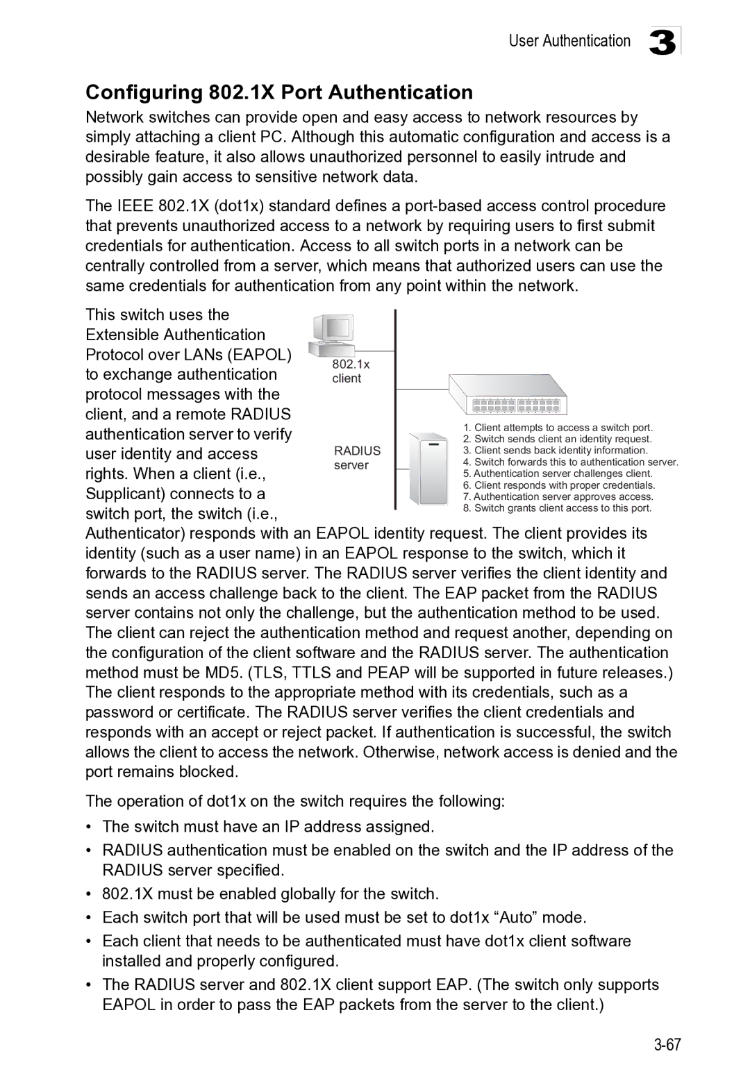 Microsoft ES4649, ES4625 manual Configuring 802.1X Port Authentication 