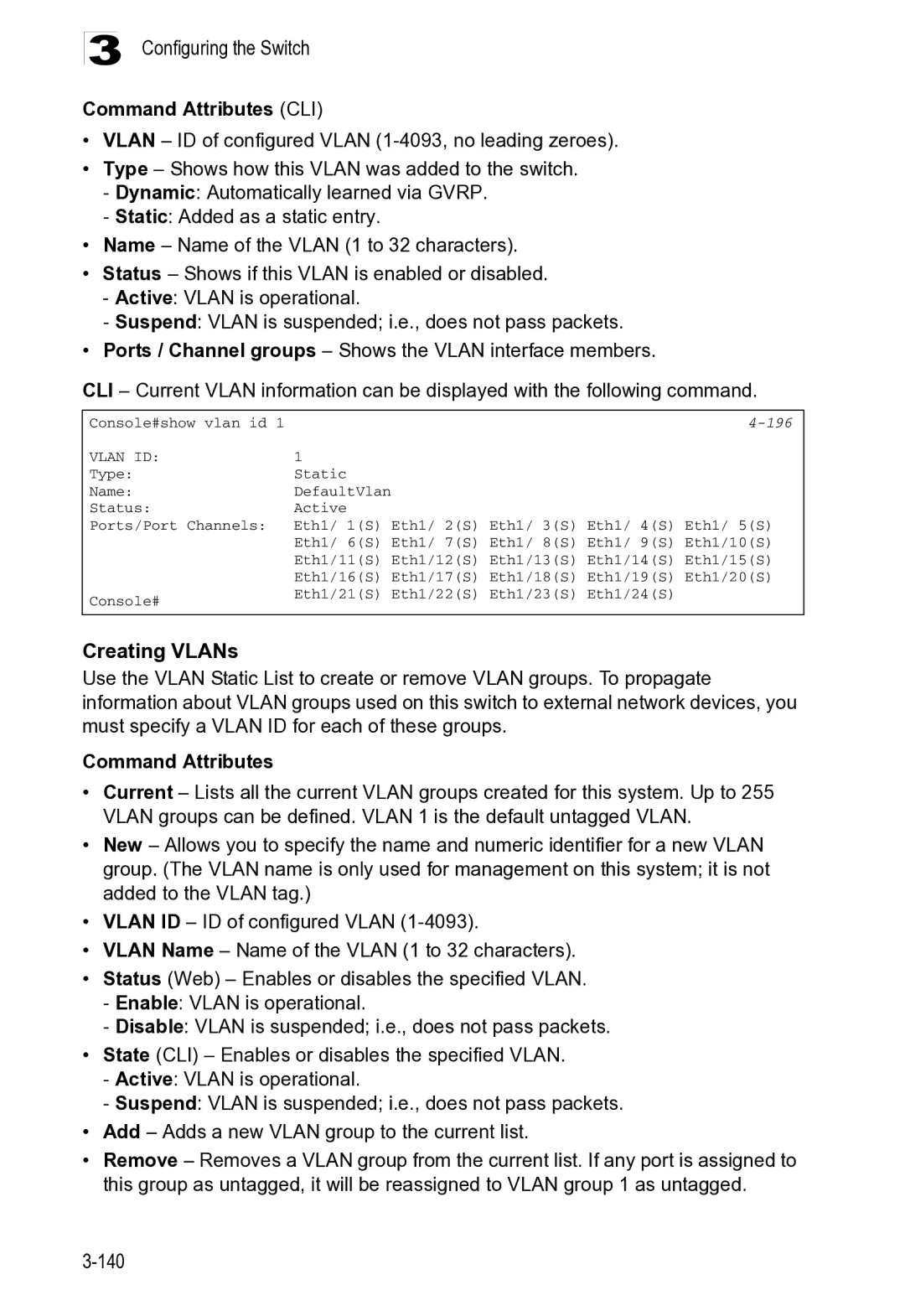 Microsoft ES4625, ES4649 manual 196, Vlan ID 