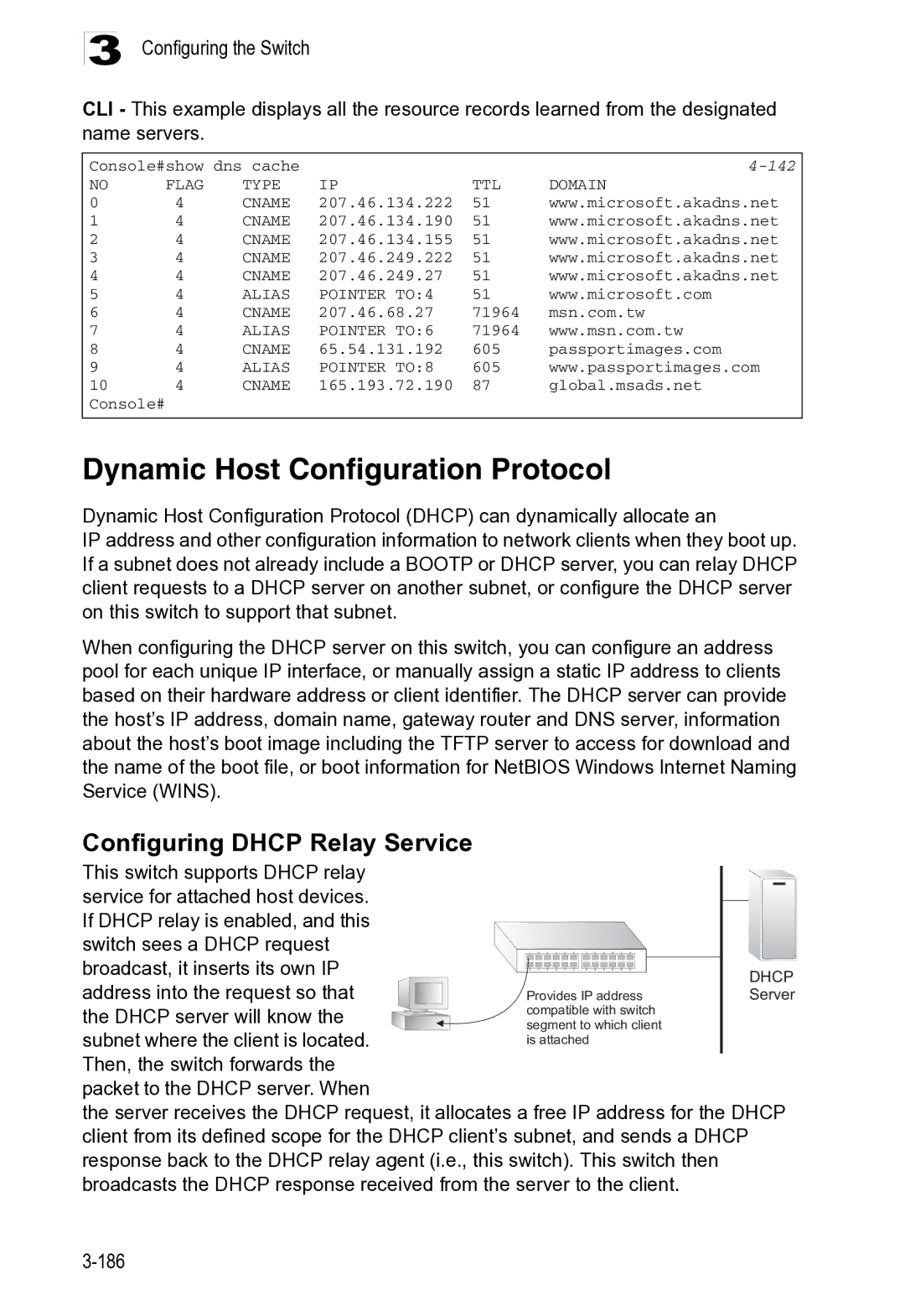 Microsoft ES4625, ES4649 manual Dynamic Host Configuration Protocol, Configuring Dhcp Relay Service, 142 