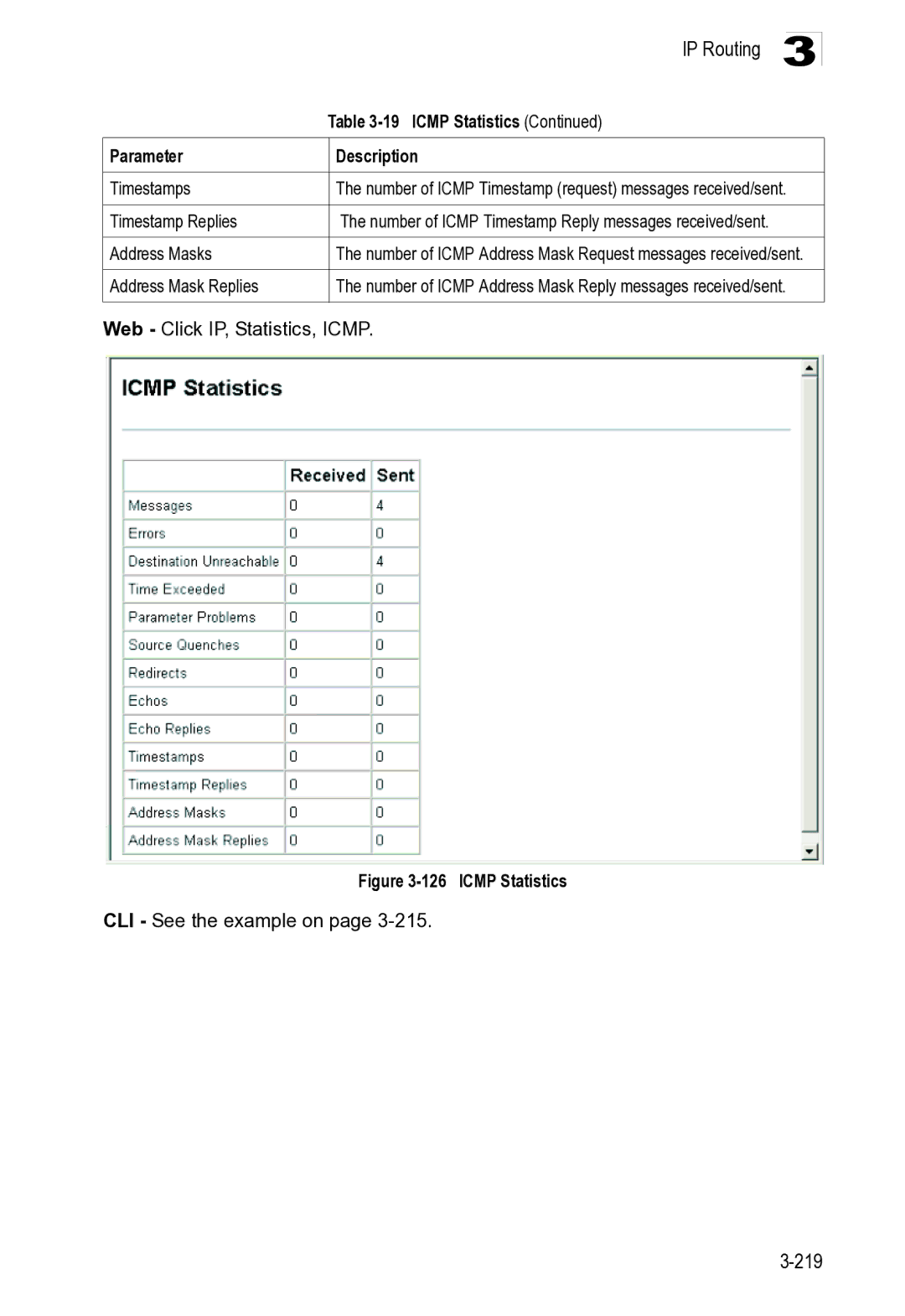 Microsoft ES4649 Parameter Description Timestamps, Timestamp Replies, Address Mask Replies, Web Click IP, Statistics, Icmp 