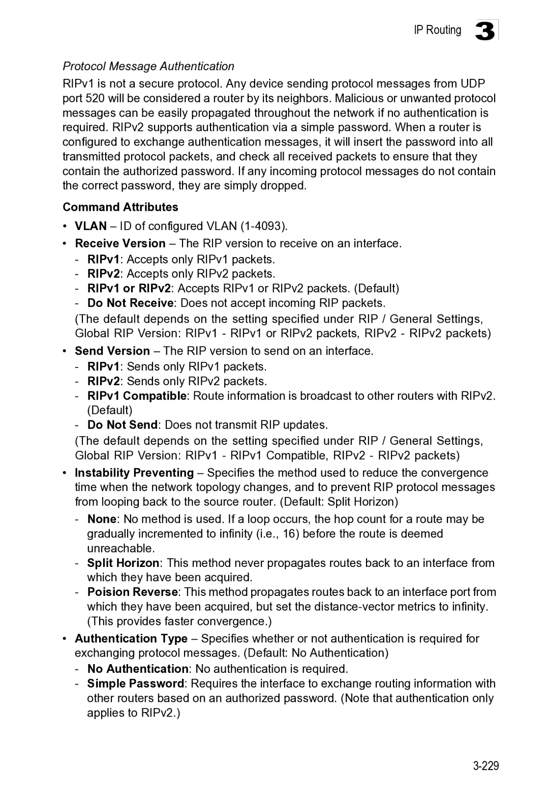 Microsoft ES4649, ES4625 manual IP Routing, Protocol Message Authentication 