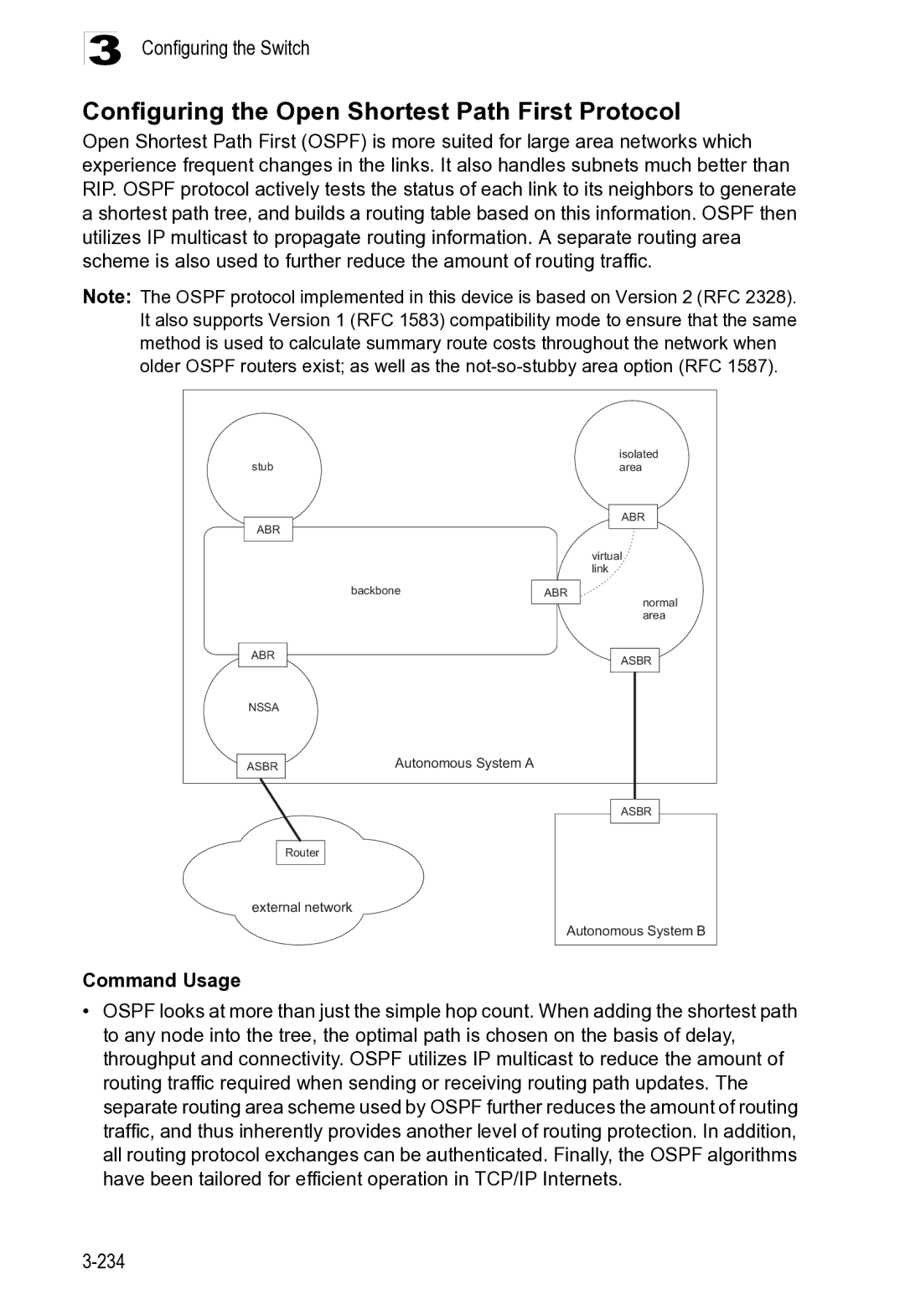 Microsoft ES4625, ES4649 manual Configuring the Open Shortest Path First Protocol, 234 